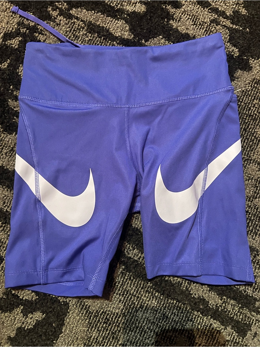 Nike Purple Performance Bike Shorts with White Swooshes